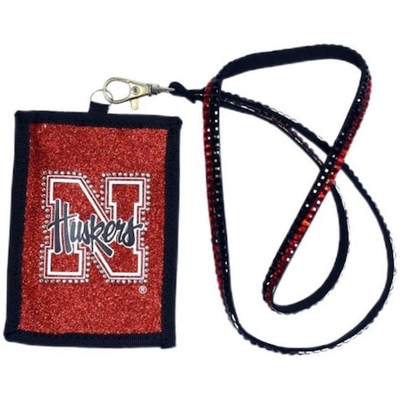 Nebraska Cornhuskers Wallet Beaded Lanyard Style Script Logo